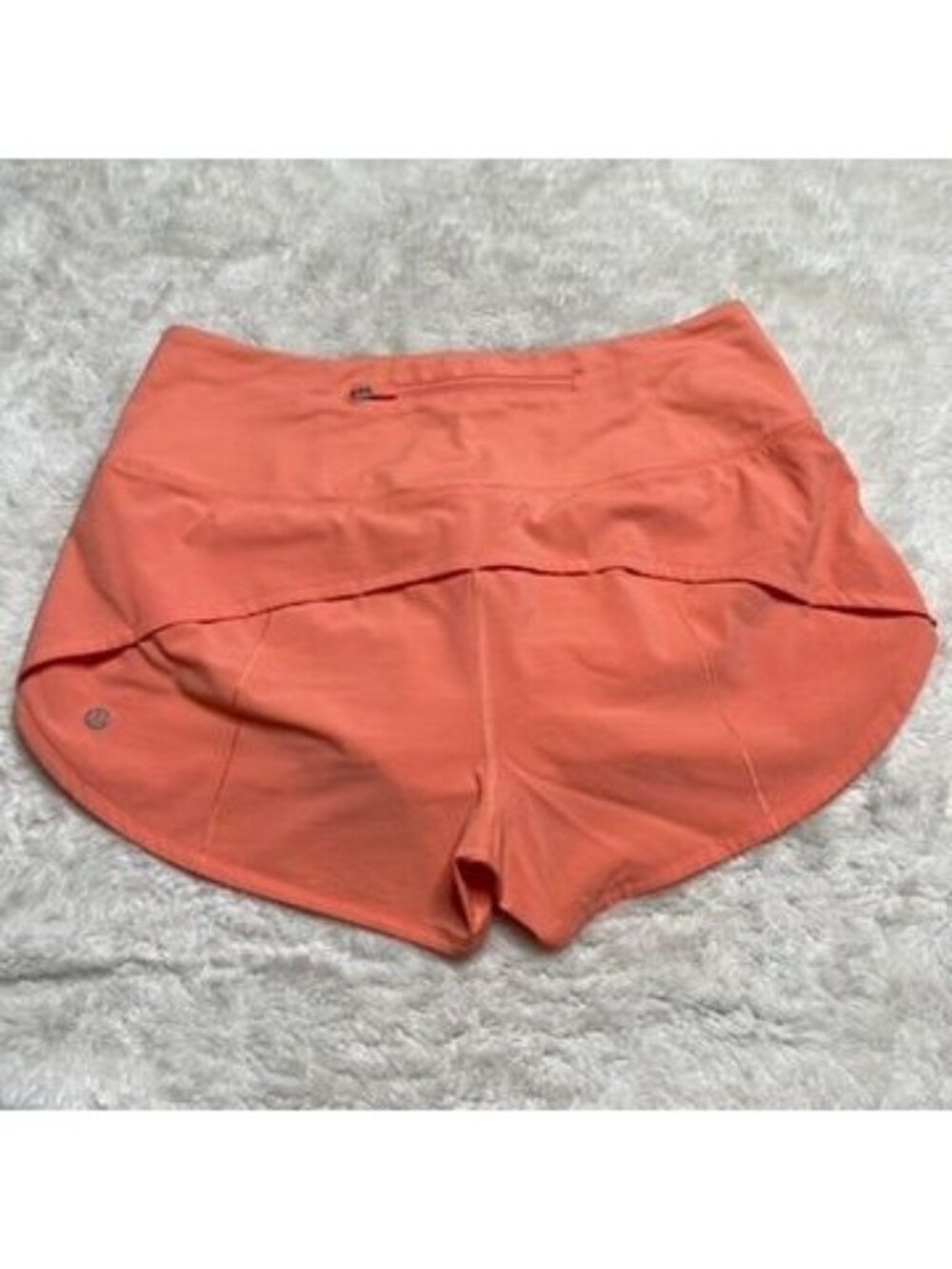 Lululemon Speed Up High Rise Lined Shorts 8 Coral Orange Running Workout 2.5